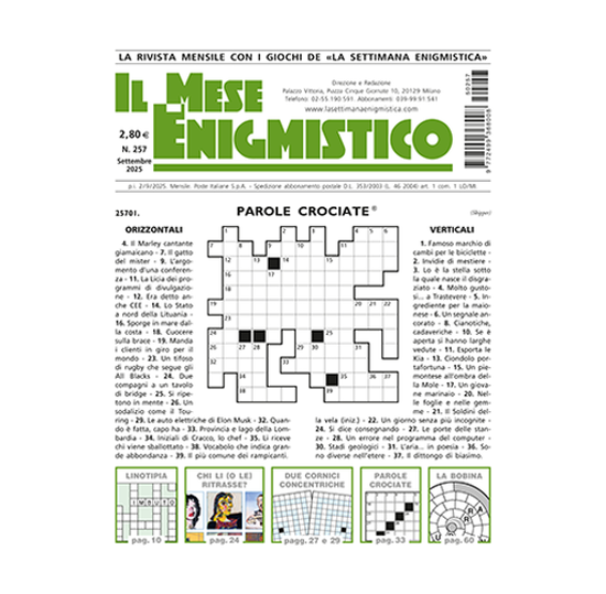 Immagine di IL MESE ENIGMISTICO N.257 SETTEMBRE 2025 (solo in Italia)