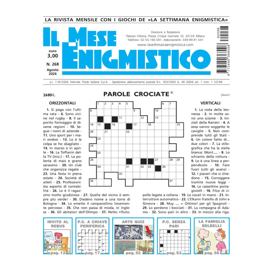 Immagine di RINNOVO ITALIA - IL MESE ENIGMISTICO - Abbonamento 12 mesi
